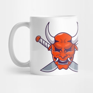 Oni Mask With Sword Mug